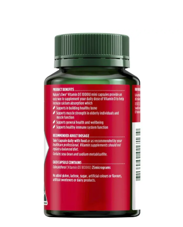 Nature's Own Vitamin D3 1000iu 200 Capsules