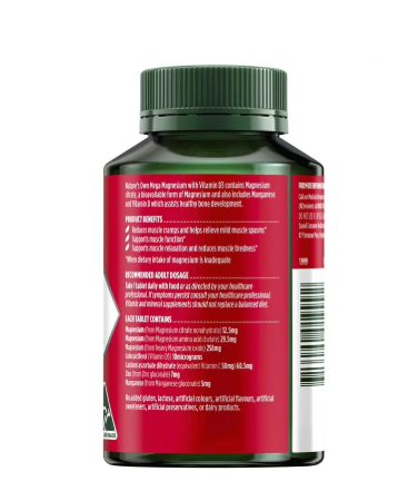 Nature's Own Mega Magnesium With Vitamin D3 100 Tablets