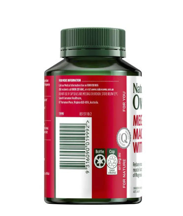 Nature's Own Mega Magnesium With Vitamin D3 100 Tablets