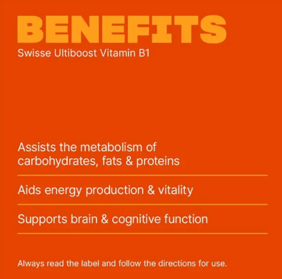 Swisse Ultiboost Vitamin B1 250mg 60 Tablets