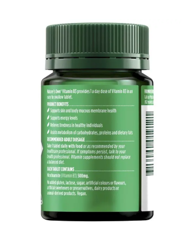 Nature's Own Vitamin B3 500mg 60 Tablets