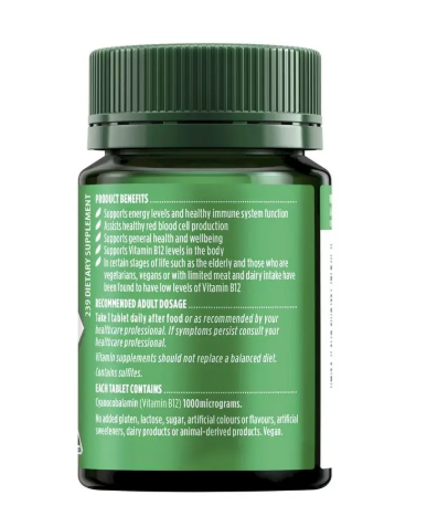 Nature's Own Vitamin B12 1000mcg 60 Tablets