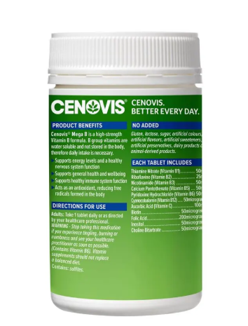 Cenovis Mega B Value Pack 250 Tablets Exclusive Size