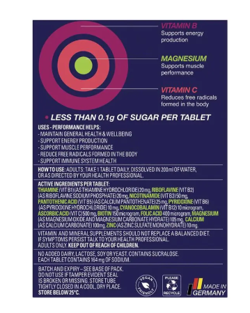 Voost Vitamin B+ Apple + Berry Performance Effervescent 60 Tablets Exclusive Size