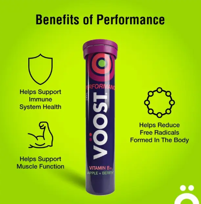 Voost Vitamin B+ Apple + Berry Performance Effervescent 60 Tablets Exclusive Size