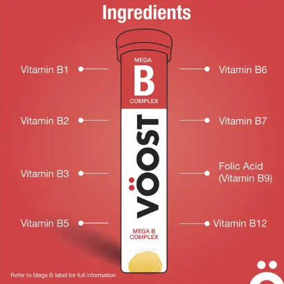 Voost Mega B Complex Effervescent Tablets 20 Pack