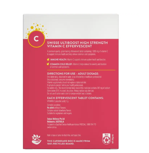 Swisse Vitamin C 60 Effervescent Tablets