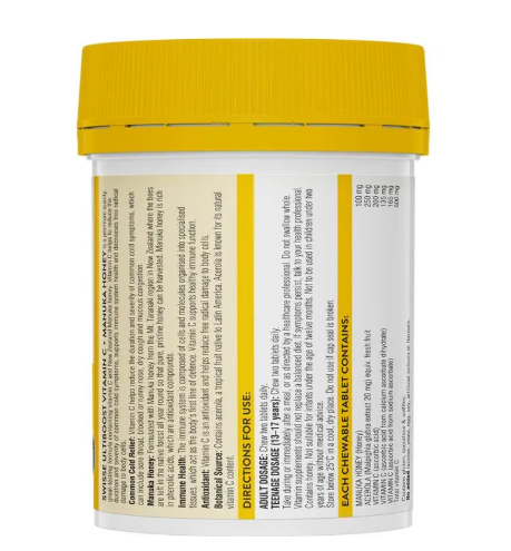 Swisse Vitamin C + Manuka Honey 120 Tablets