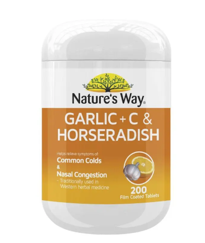 Nature's Way Garlic + C & Horseradish 200 Tablets