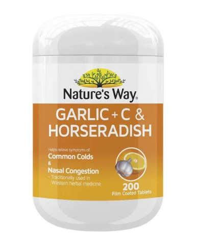 Nature's Way Garlic + C & Horseradish 200 Tablets