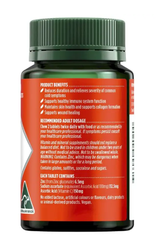 Nature's Own Zinc + C 60 Tablets