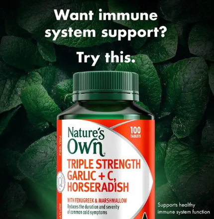 Nature's Own Triple Strength Garlic C Horseradish 100 Tablets