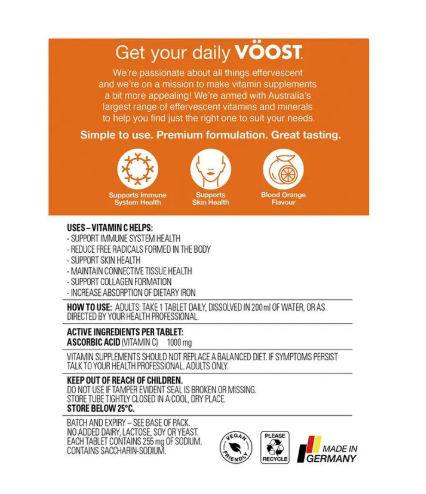 Voost Vitamin C Effervescent 60 Pack Exclusive Size
