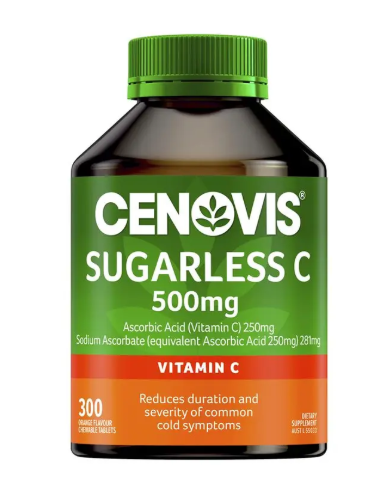 Cenovis Sugarless C 500mg 300 Orange Flavour Chewable Tablets