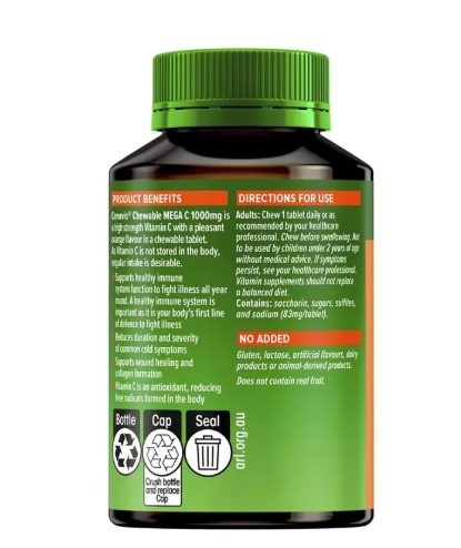 Cenovis Mega C 1000mg Orange Flavour 60 Tablets