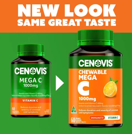 Cenovis Mega C 1000mg Orange Flavour 60 Tablets
