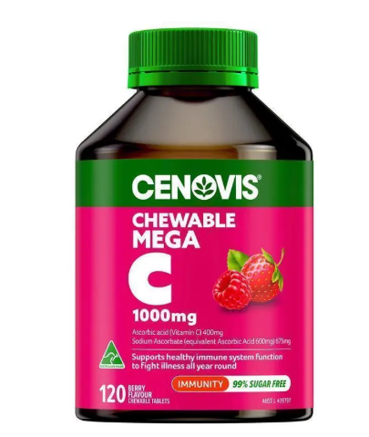 Cenovis Chewable Mega Vitamin C 1000mg Berry 120 Tablets Exclusive Size