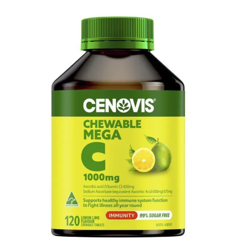 Cenovis Chewable Mega Vitamin C 1000mg Lemon Lime 120 Tablets