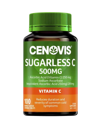 Cenovis Sugarless C 500mg 100 Orange Flavour Chewable Tablets