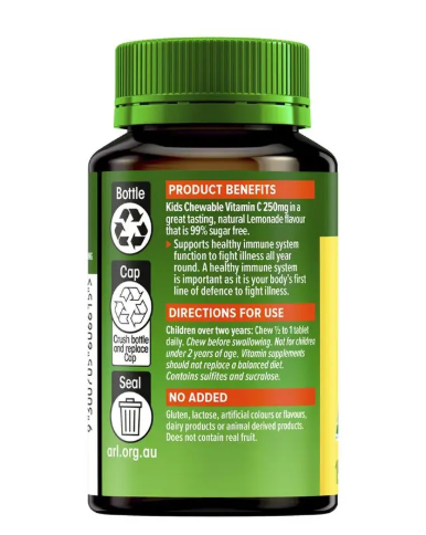 Cenovis Kids Chewable Vitamin C 250mg Lemonade 150 Tablets