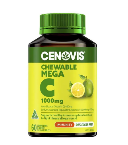 Cenovis Chewable Mega Vitamin C 1000mg Lemon Lime 60 Tablets
