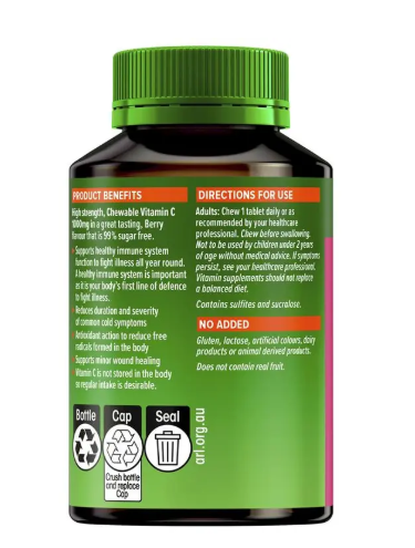 Cenovis Chewable Mega Vitamin C 1000mg Berry 60 Tablets