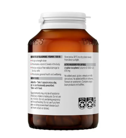 Blackmores Vitamin E 1000IU 100 Capsules