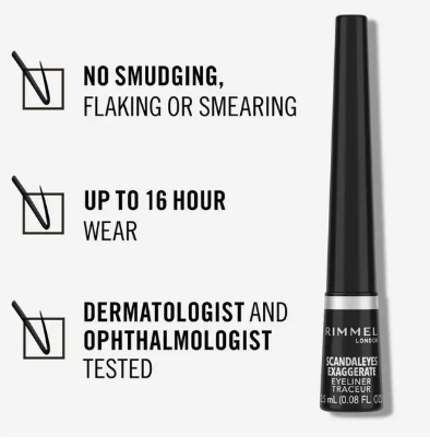 Rimmel Liquid Exaggerate Eye Liner 100% Black