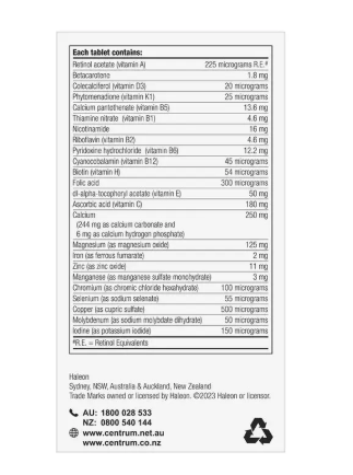 Centrum For Men 50+ 90 Tablets Exclusive Size