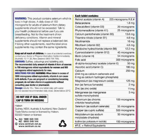 Centrum For Men 50+ 90 Tablets Exclusive Size