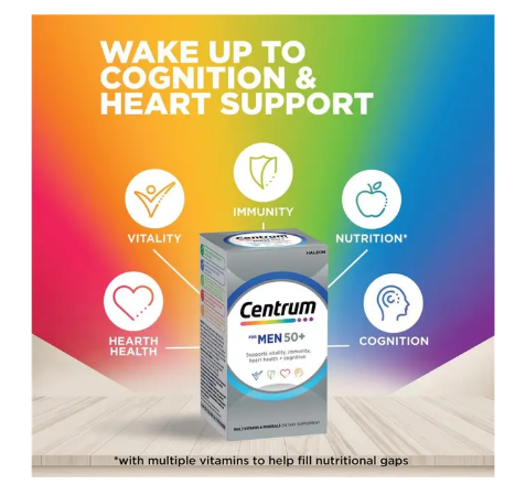Centrum For Men 50+ 90 Tablets Exclusive Size