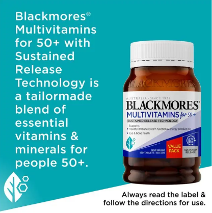 Blackmores Multivitamin For 50+ Sustained Release 150 Tablets Exclusive Size