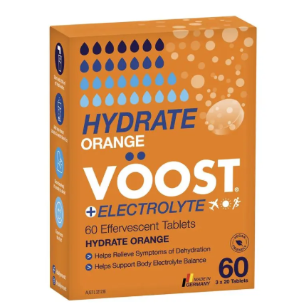 Voost Hydrate Orange Effervescent Tablets 60 Pack Exclusive Size