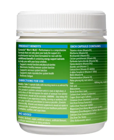 Cenovis Once Daily Mens Multi + Performance 150 Capsules