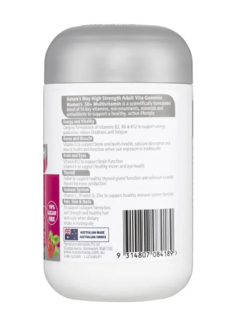 Nature's Way Adult Vita Gummies High Strength 50+ Womens Multi 60 Gummies