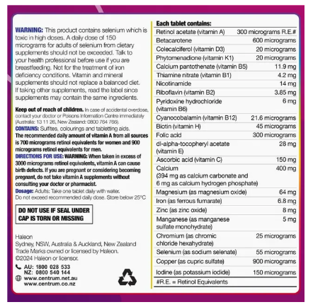 Centrum For Women 90 Tablets Exclusive Size