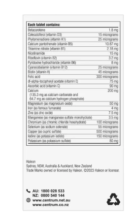 Centrum Advance 50+ 100 Tablets