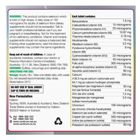 Centrum Advance 50+ 100 Tablets