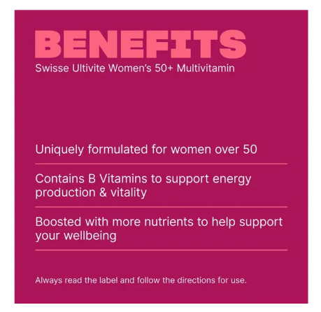 Swisse Womens Multivitamin 50+ 90 Tablets