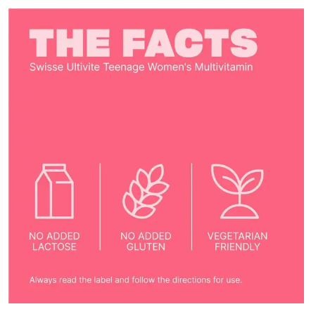 Swisse Teenage Ultivite Women's Multivitamin 60 Tablets