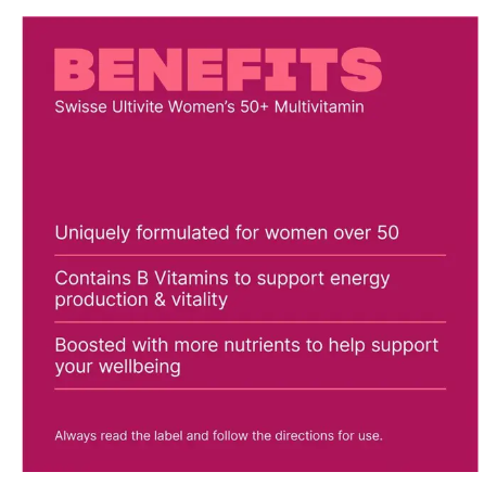 Swisse Womens Multivitamin 50+ 60 Tablets