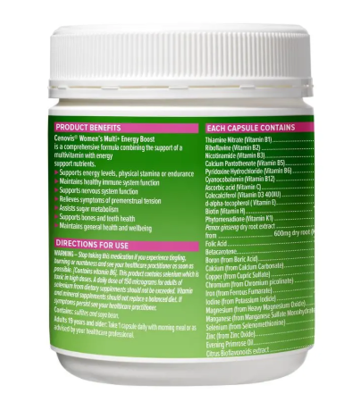 Cenovis Once Daily Womens Multi + Energy Boost 150 Capsules