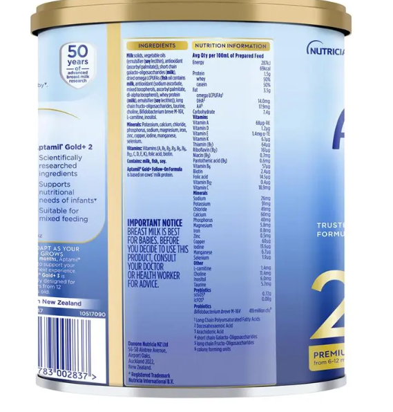 Aptamil Gold+ 2 Baby Follow-On Formula From 6-12 Months 900g