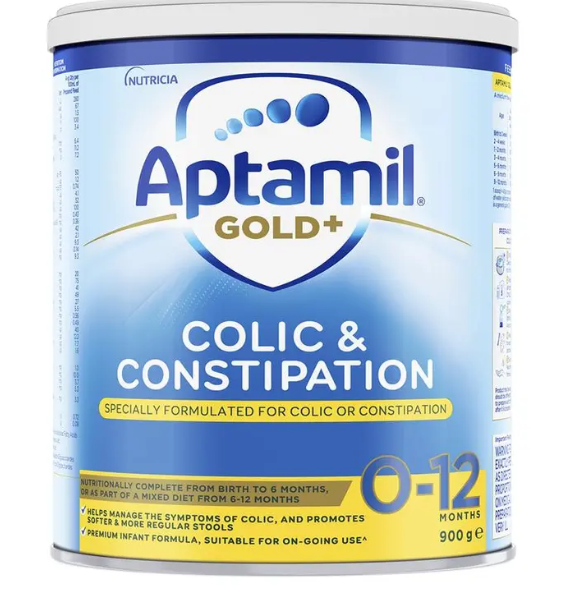 Aptamil Gold+ Colic & Constipation Baby Infant Formula From Birth to 12 Months 900g
