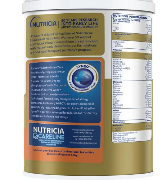Aptamil AllerPro Syneo 1 Allergy Premium Baby Infant Formula From Birth to 6 Months 900g