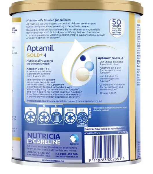Aptamil Gold+ 4 Junior Nutritional Supplement Milk Drink From 2 Years 900g