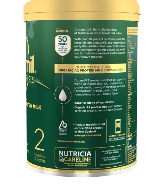 Aptamil Essensis Organic A2 Protein Milk 2 Premium Follow-On Formula From 6-12 Months 900g