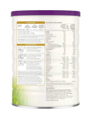 A2 Gentle Gold Premium Junior Milk Drink Stage 4 Beyond 3 Years 800g