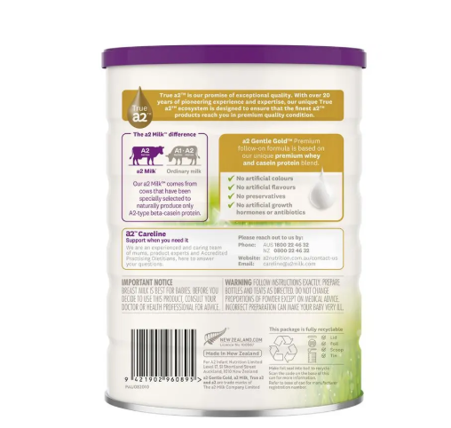 A2 Gentle Gold Premium Follow-on Formula Stage 2 From 6 Months 800g