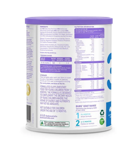 Bubs Goat Toddler Formula 800g